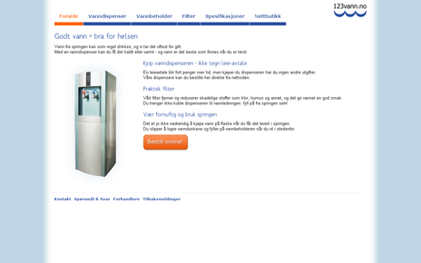 Ny nettside - Vanndispenser gulv- og bordmodell fra 123Vann
