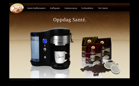 Nettside med produktpresentajon